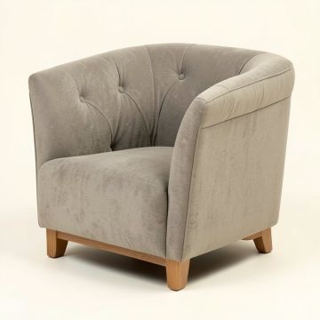 Jenkinsburg 28.75 '' Wide Tufted Polyester Barrel Chair (synthetic illustration; no displayed measurements)