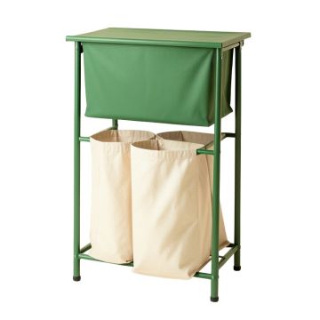 Ash Bluff Laundry Sorting Station With Plain Removable Bags - Green