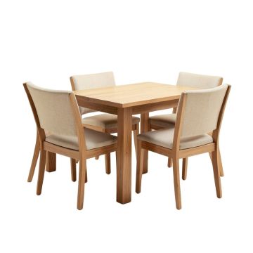 Ayedin 5 - Piece Rubberwood Solid Wood Dining Set