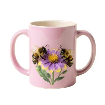 Bees In Love Two Bumble Bees Staring Lovingly At A Flower Coffee Mug
