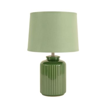 Cove Crossing Table Lamp With A Plain Fabric Shade - Green