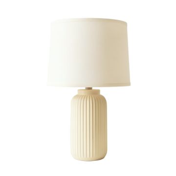 Oak Canyon Table Lamp With A Plain Fabric Shade - Ivory