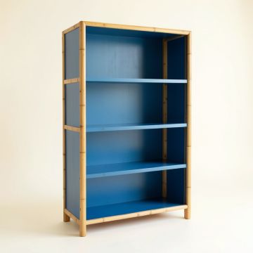 Shore Arc Freestanding Bookcase - Blue (synthetic illustration; no displayed measurements)