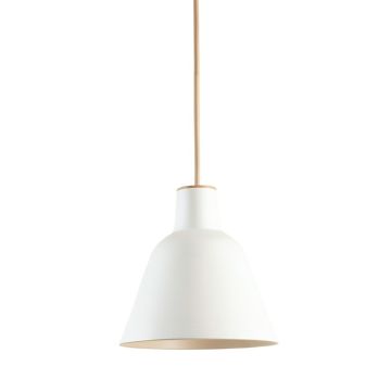 Moss Arc Pendant Light Suspended From One Plain Cable - White (synthetic illustration; no displayed measurements)