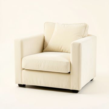 Willow Bluff Upholstered Armchair - Cream (synthetic illustration; no displayed measurements)