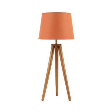 Harbor Bend Floor Lamp With A Plain Fabric Shade - Terracotta