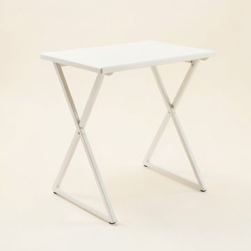 Dawn Bend Compact Balcony Table - White (synthetic illustration; no displayed measurements)