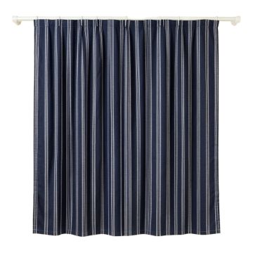 Elm Bluff Shower Curtain Hanging Flat From A Plain Rod - Navy