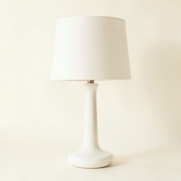 Juniper Crest Table Lamp With A Plain Fabric Shade - White (synthetic illustration; no displayed measurements)