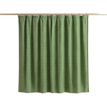 Holly Bend Shower Curtain Hanging Flat From A Plain Rod - Green