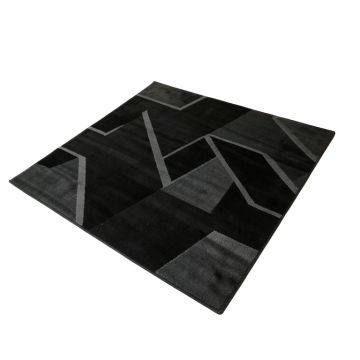 Kisner Geometric Black Area Rug