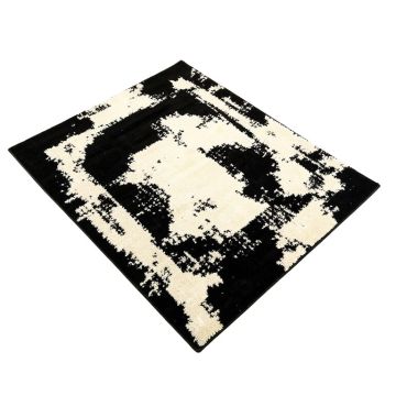 Abstract Black/Ivory Area Rug