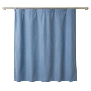 Stone Bend Shower Curtain Hanging Flat From A Plain Rod - Blue