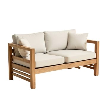 Eleanor Teak Patio Sofa With Cushions