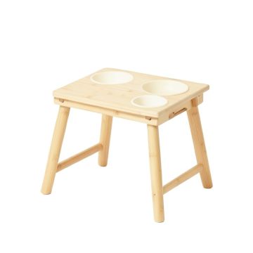 Moss Crossing Pet Feeding Stand With Two Plain Empty Bowls - Ivory (synthetic illustration; no displayed measurements)