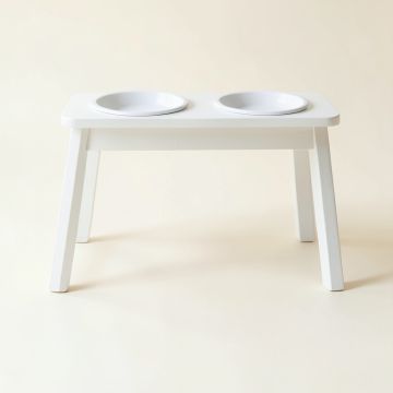 Rowan Arc Pet Feeding Stand With Two Plain Empty Bowls (synthetic illustration; no displayed measurements)