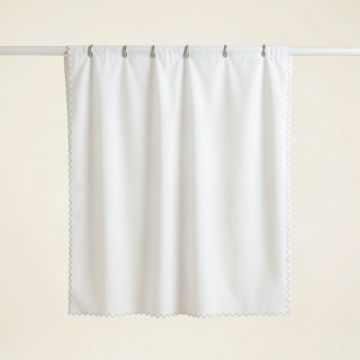 Heath Edge Shower Curtain Hanging Flat From A Plain Rod - White (synthetic illustration; no displayed measurements)