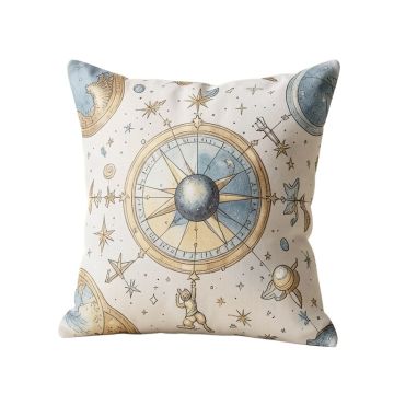 Constellation Zodiac Doodle Set Square Pillow Cover