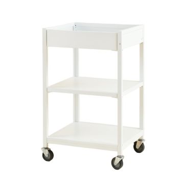 Shore Branch Empty Rolling Workshop Cart - White