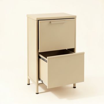 Spruce Dell Freestanding Pull-Out Hamper Cabinet - Beige (synthetic illustration; no displayed measurements)