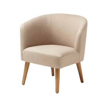Carolyn Upholstered Slat Back Side Chair In Light Brown