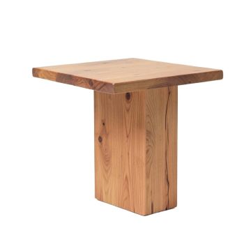 Teak Block End Table (synthetic illustration; no displayed measurements)