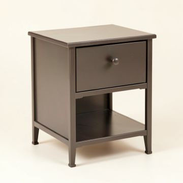 Cushing 1 - Drawer Metal Nightstand (synthetic illustration; no displayed measurements)