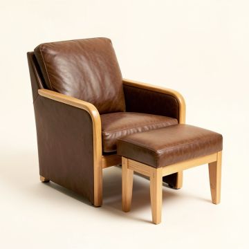 Raguel 26.3 '' Wide Barrel Chair And Ottoman (synthetic illustration; no displayed measurements)
