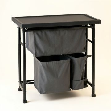 Slate Branch Laundry Sorting Station With Plain Removable Bags - Black (synthetic illustration; no displayed measurements)