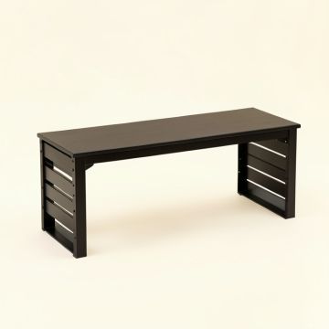 Field Bend Narrow Outdoor Storage Bench - Black (synthetic illustration; no displayed measurements)
