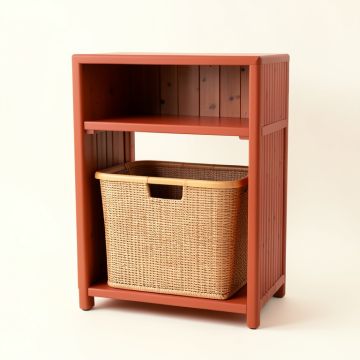 Birch Dale Freestanding Pull-Out Hamper Cabinet - Terracotta (synthetic illustration; no displayed measurements)