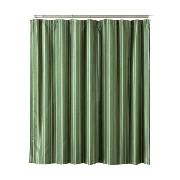 Willow Canyon Shower Curtain Hanging Flat From A Plain Rod - Green