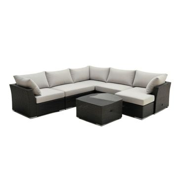 Abbegale Patio 7 Piece Sectional Seating Group With Cushions