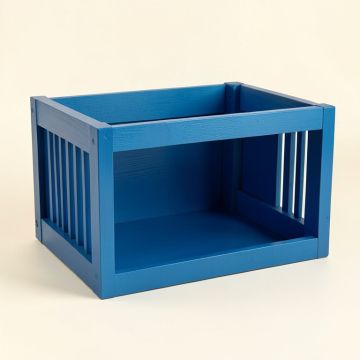 Dawn Crest Empty Furniture-Style Pet Crate - Blue (synthetic illustration; no displayed measurements)