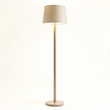 Cliff Crest Floor Lamp With A Plain Fabric Shade - Beige (synthetic illustration; no displayed measurements)