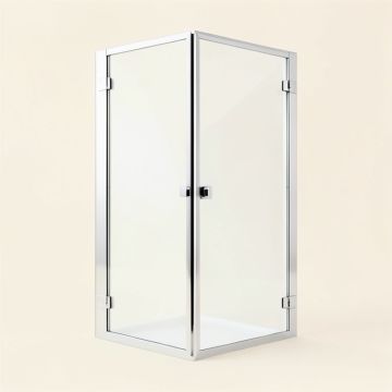 30 Semi-Frameless Bi-Fold Shower Clear Glass Door , Chrome (synthetic illustration; no displayed measurements)