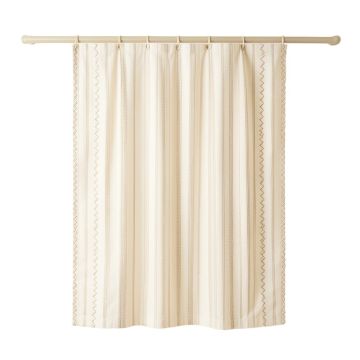 Maple Dale Shower Curtain Hanging Flat From A Plain Rod - Cream