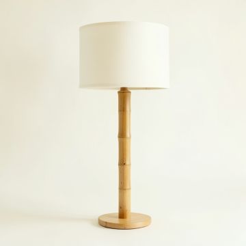 Stone Branch Floor Lamp With A Plain Fabric Shade - Cream (synthetic illustration; no displayed measurements)