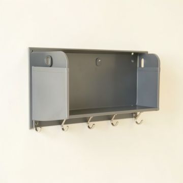 Laurel Bend Wall-Mounted Entryway Organizer Shelf - Gray (synthetic illustration; no displayed measurements)