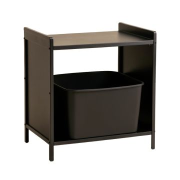 Ash Bend Freestanding Pull-Out Hamper Cabinet - Black