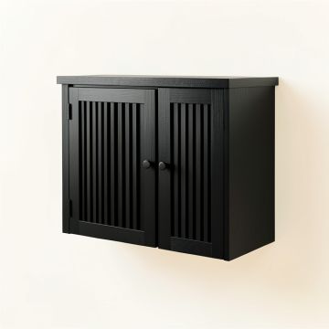 Spruce Arc Wall-Mounted Entry Cabinet - Black (synthetic illustration; no displayed measurements)