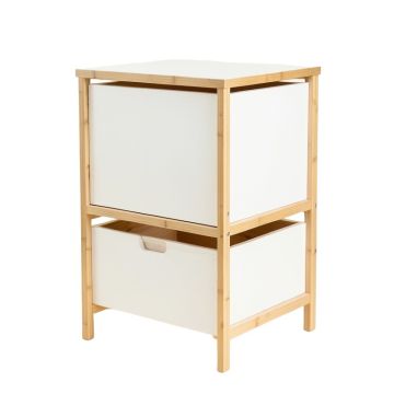 Juniper Bluff Freestanding Pull-Out Hamper Cabinet - White