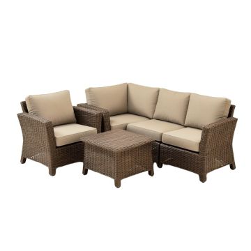 Aditi Patio 3 Piece Seating Group With Cushions