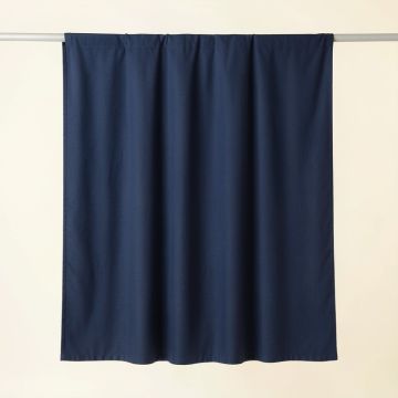 Sage Branch Shower Curtain Hanging Flat From A Plain Rod - Navy (synthetic illustration; no displayed measurements)