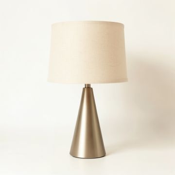 Briar Crossing Table Lamp With A Plain Fabric Shade - Beige (synthetic illustration; no displayed measurements)