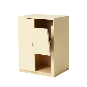 Shore Crest Freestanding Pull-Out Hamper Cabinet - Beige