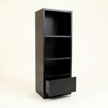 Birch Edge Narrow Cubby Tower - Black (synthetic illustration; no displayed measurements)