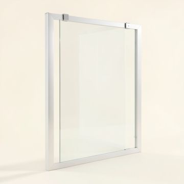 56 '' - 60 '' X 60 '' Single Sliding Frameless Tub Door (synthetic illustration; no displayed measurements)