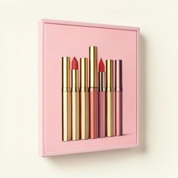 Fashion And Glam Lipstick Collection Makeup By Oliver Gal - Wrapped Canvas Graphic Art Print (synthetic illustration; no displayed measurements)