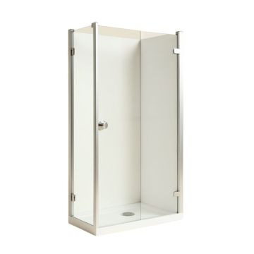 Aqua Uno 34.31 '' W X 58 '' H Pivot Frameless Tub Door With Clearmax Technology